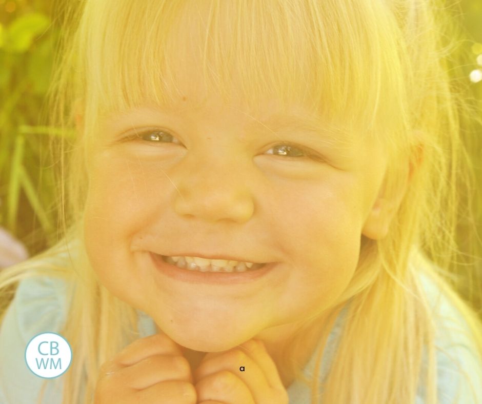 3 year old McKenna smiling