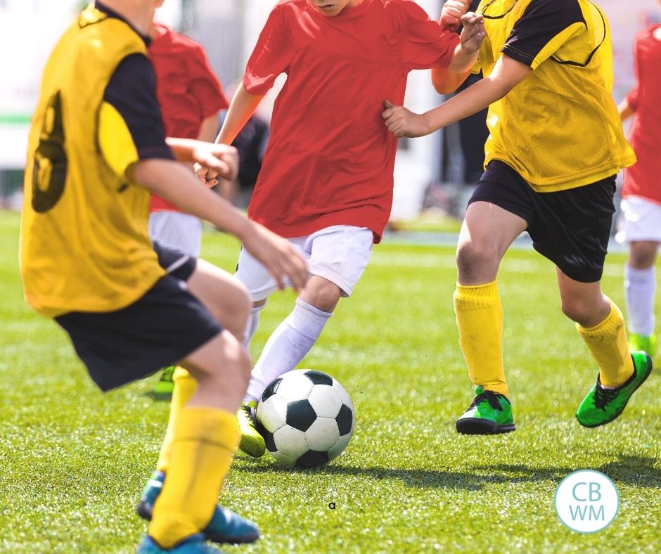 Kids playing soccer