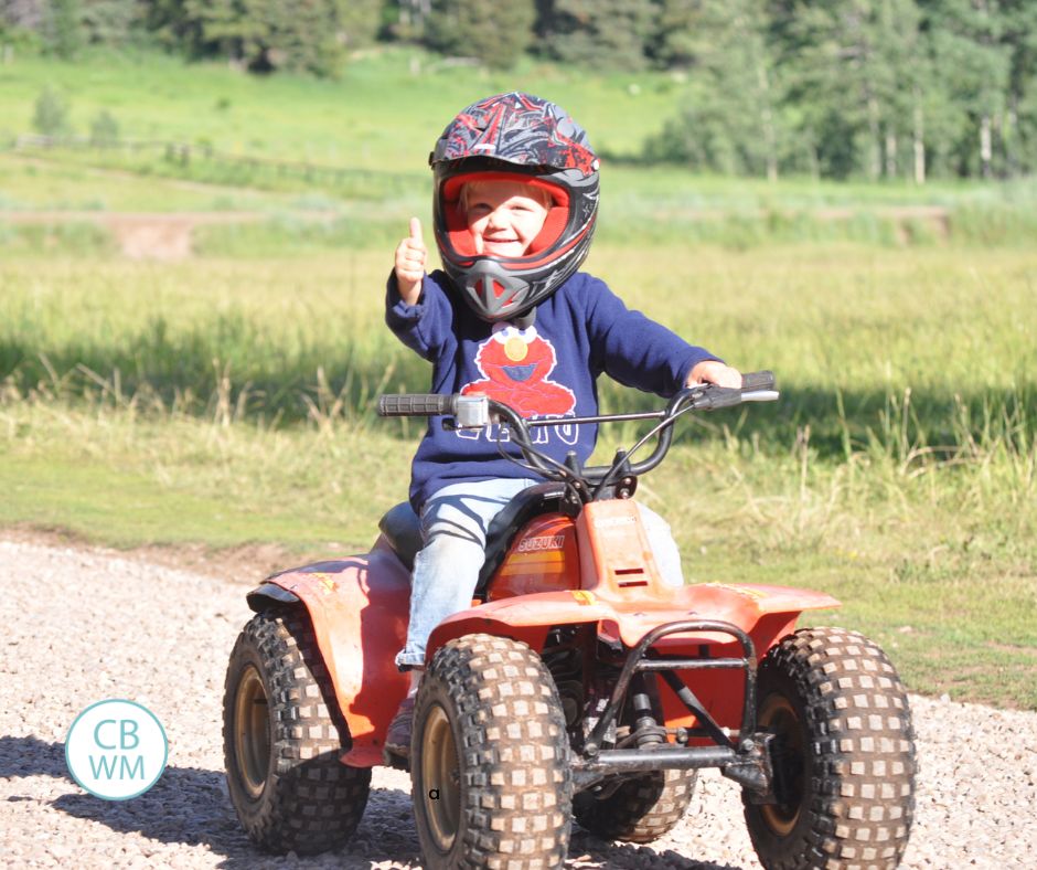 3 year old McKenna on a 4-wheeler