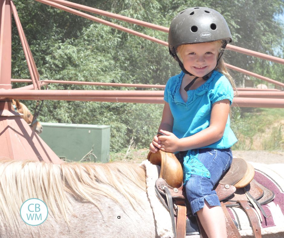 5 year old Kaitlyn on a pony