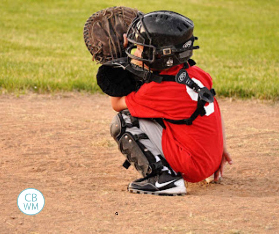 7 year old Brayden playing catcher