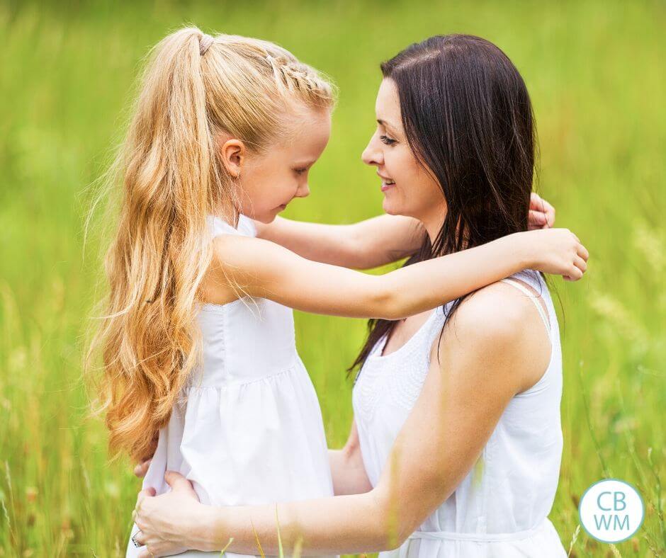 Mom encouraging her daughter