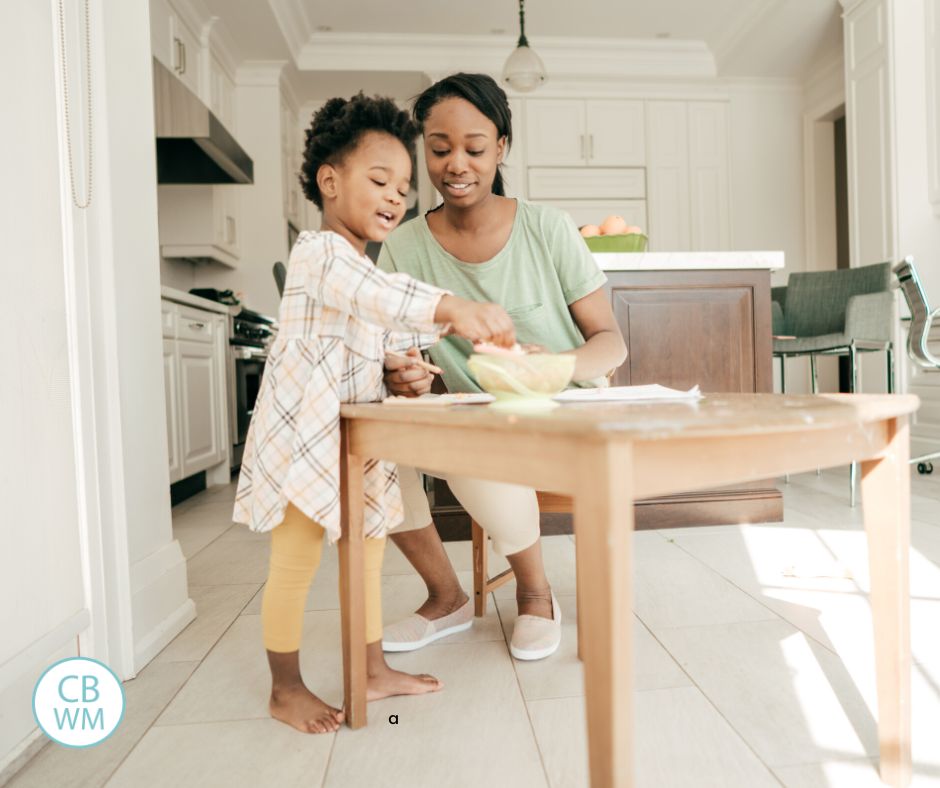 Mom teaching toddler