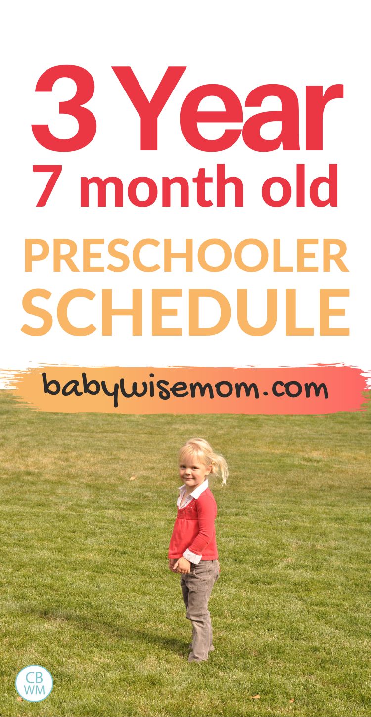 3 year 7 month old preschooler schedule