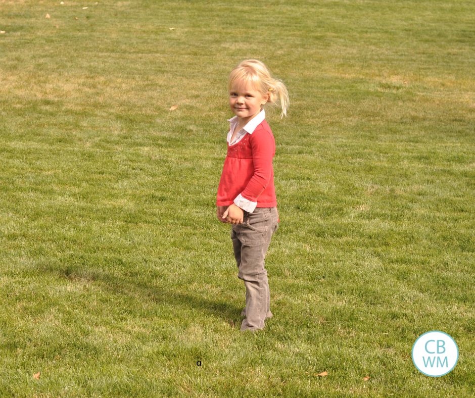 McKenna playing in the yard