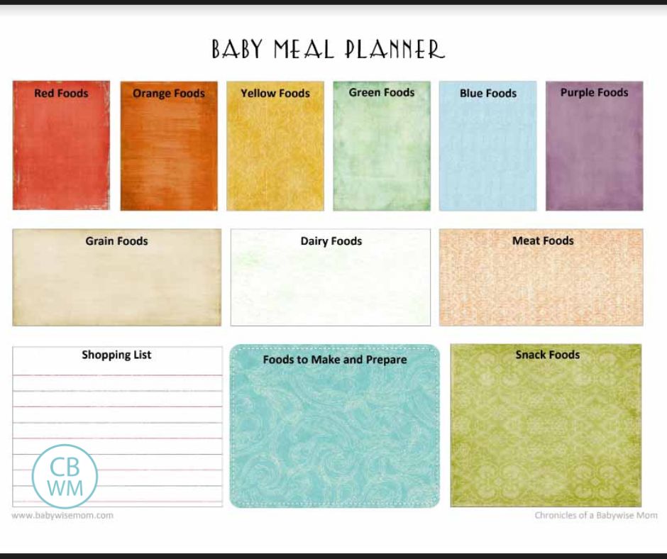Baby meal planner