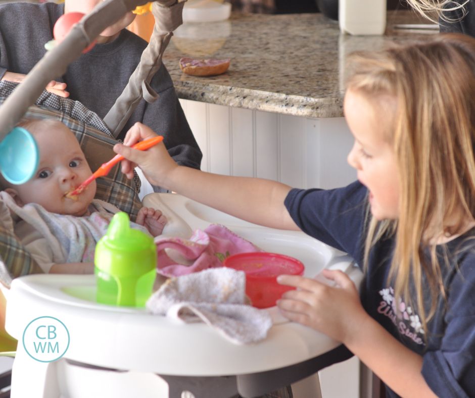 Kaitlyn feeding Brinley