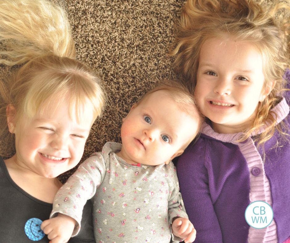 29 week old Brinley with her two sisters