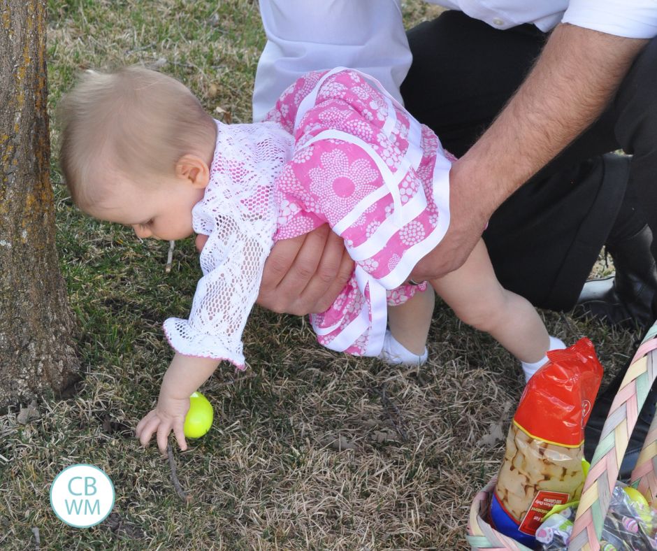 35 week old Brinley at the Easter egg hunt