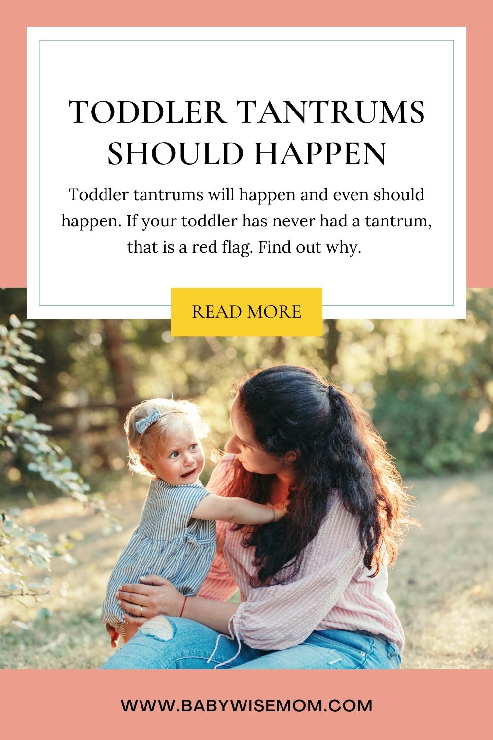 Toddler tantrums will happen and even should happen. If your toddler has never had a tantrum, that is a red flag. Find out why.  pinnable image