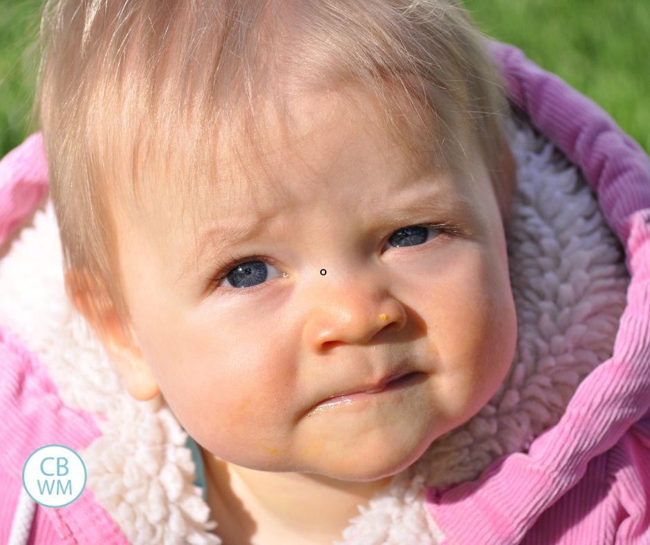 10 month old Brinley looking at the camera. 