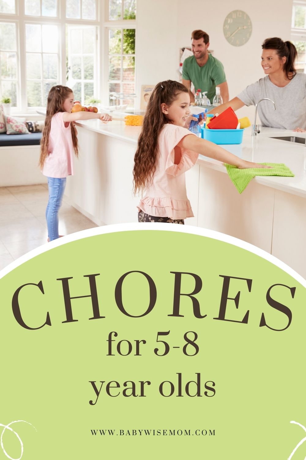 Chores for 5-8 year olds pinnable image