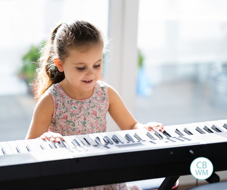 Child playing the piano