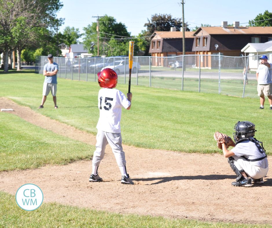 8.25 year old Brayden batting in a baseball game