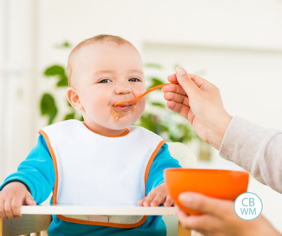 Baby eating solid foods