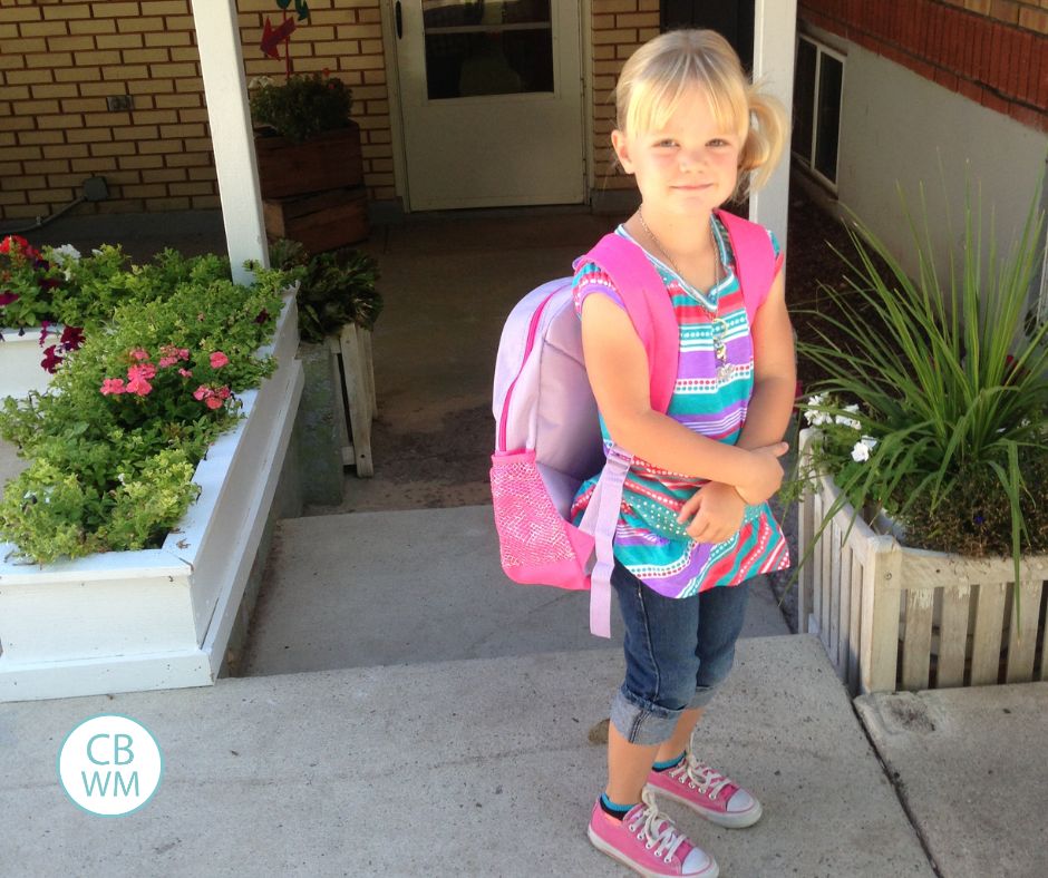 4 year old McKenna on her first day of preschool