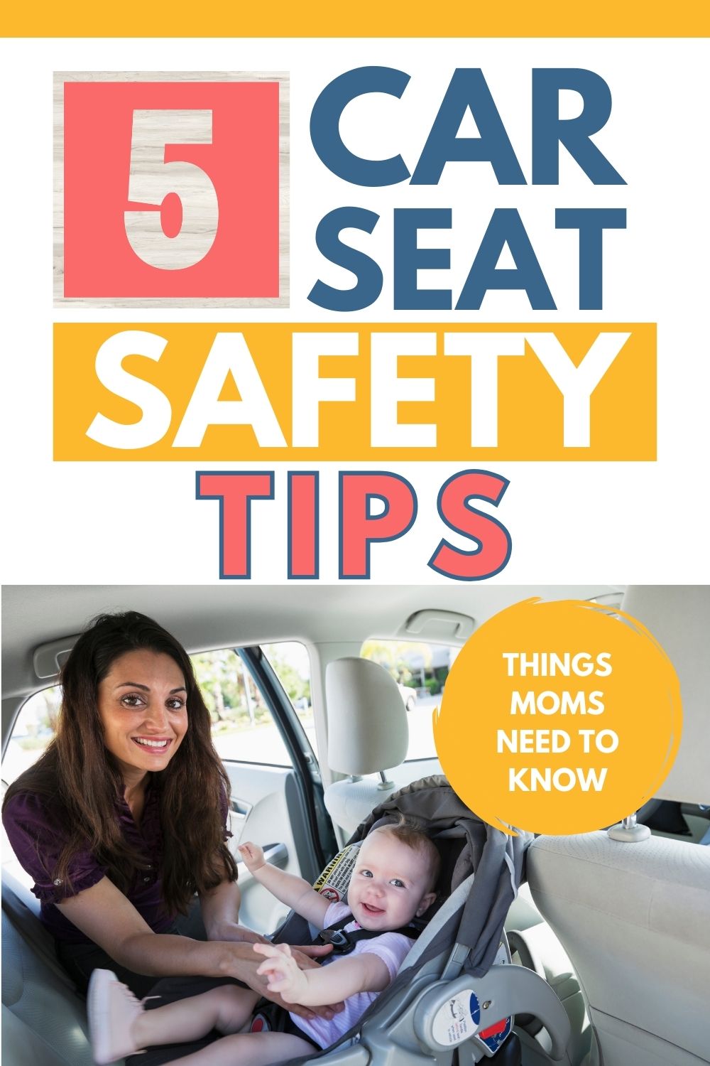 Car seat safety tips pinnable image