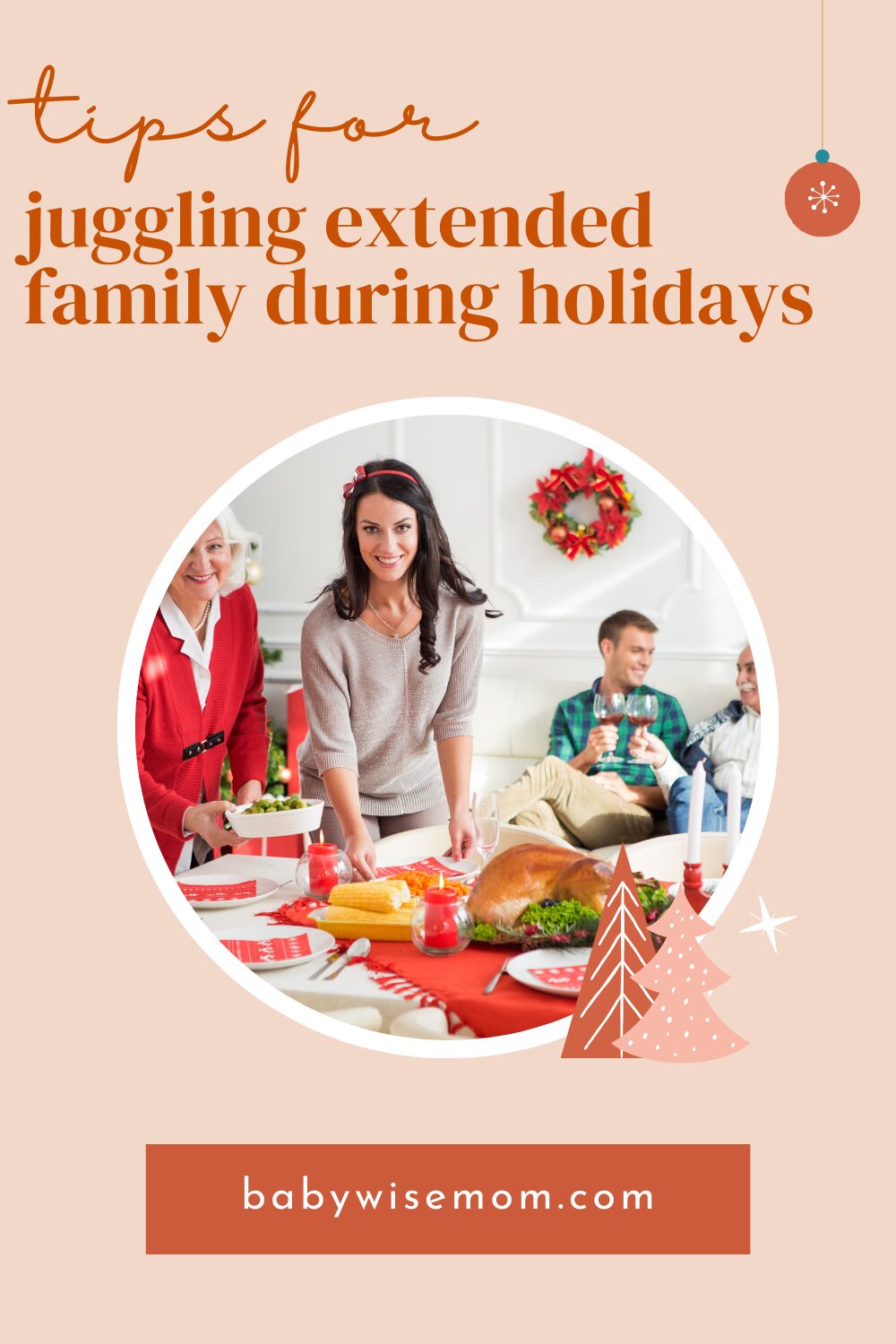 Juggling extended family at holidays pinnable image