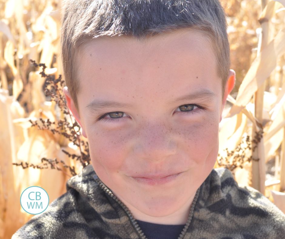 8.5 year old Brayden at the corn maze