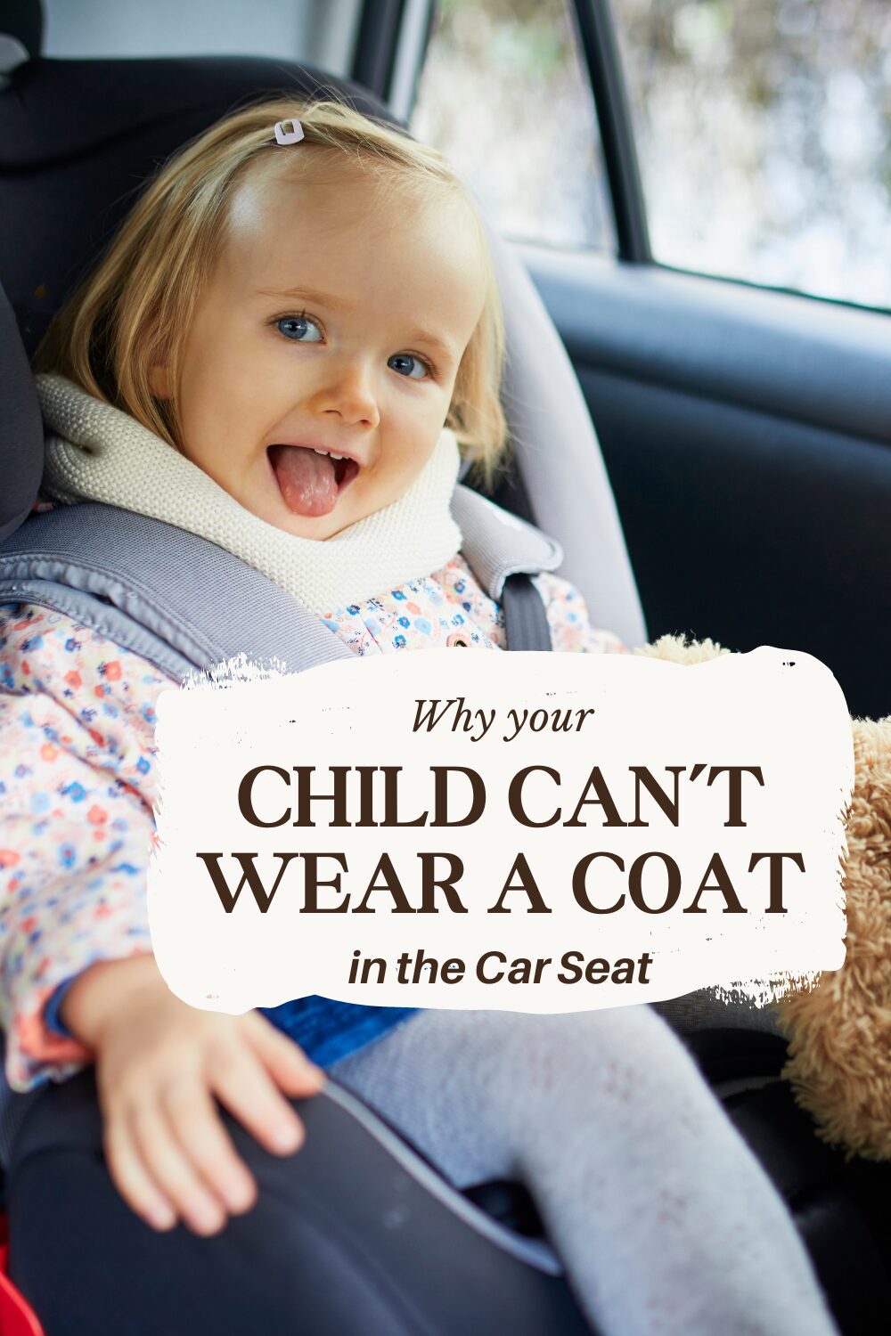 Your child can't wear a coat in the car seat pinnable image