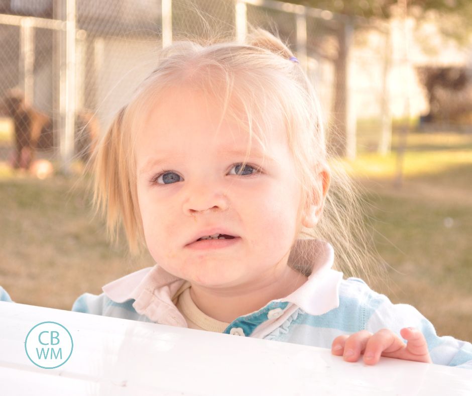 20 month old Brinley looking at the camera
