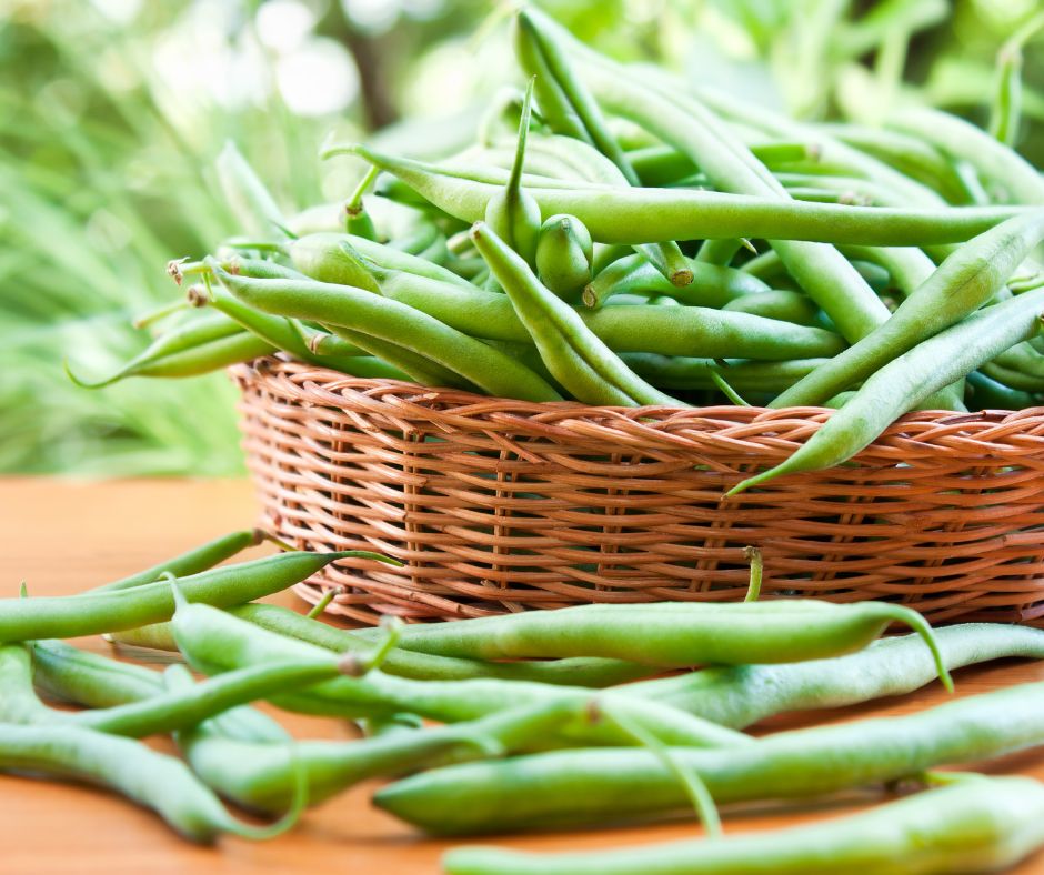 Green beans in a basket