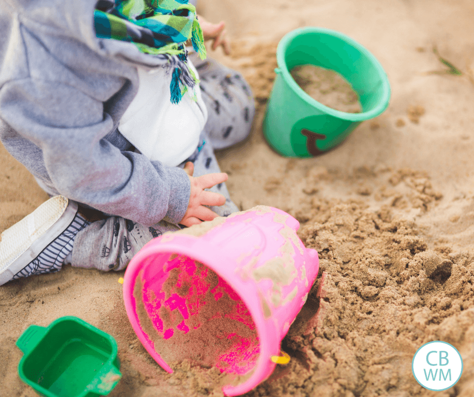 Child playing in the sand.