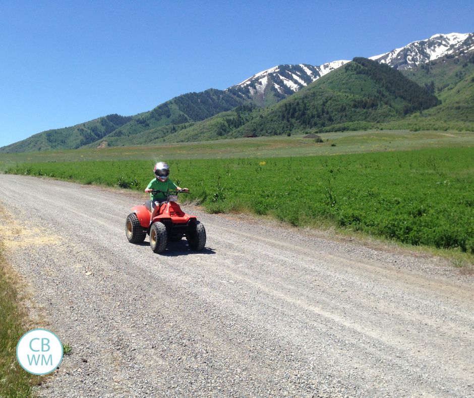 Brayden riding a 4 wheeler