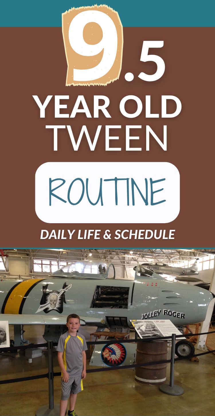 9.5 year old tween routine pinnable image