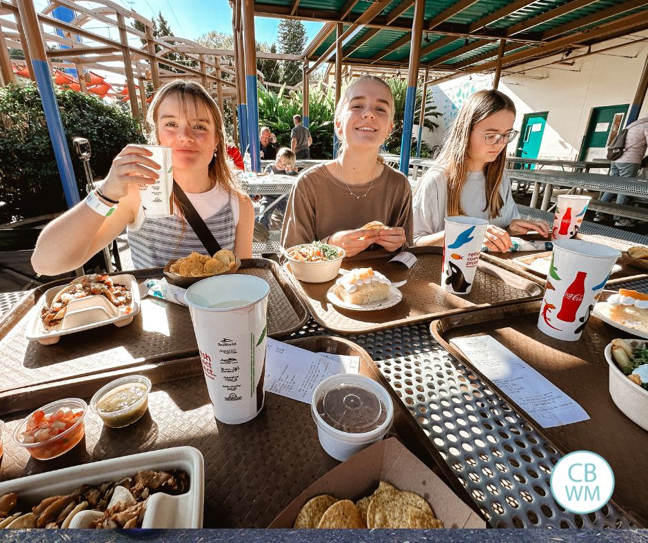Eating food at Sea World