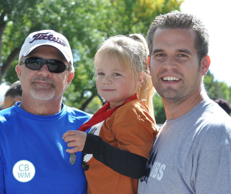 McKenna after winning a race at school