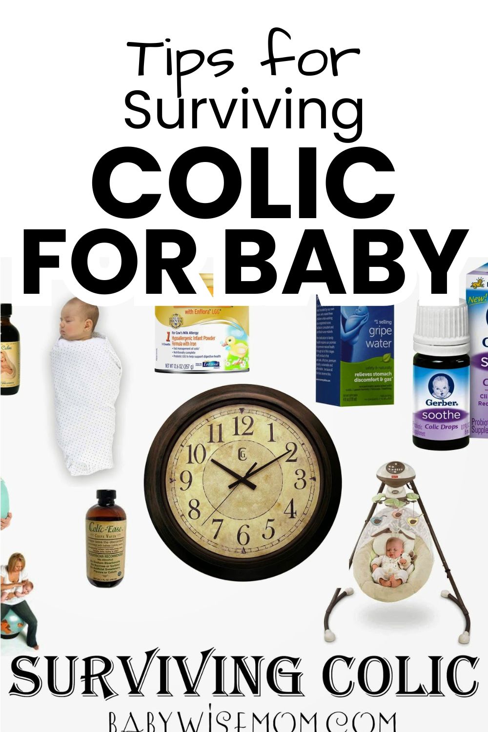 Tips for surviving colic for baby pinnable image