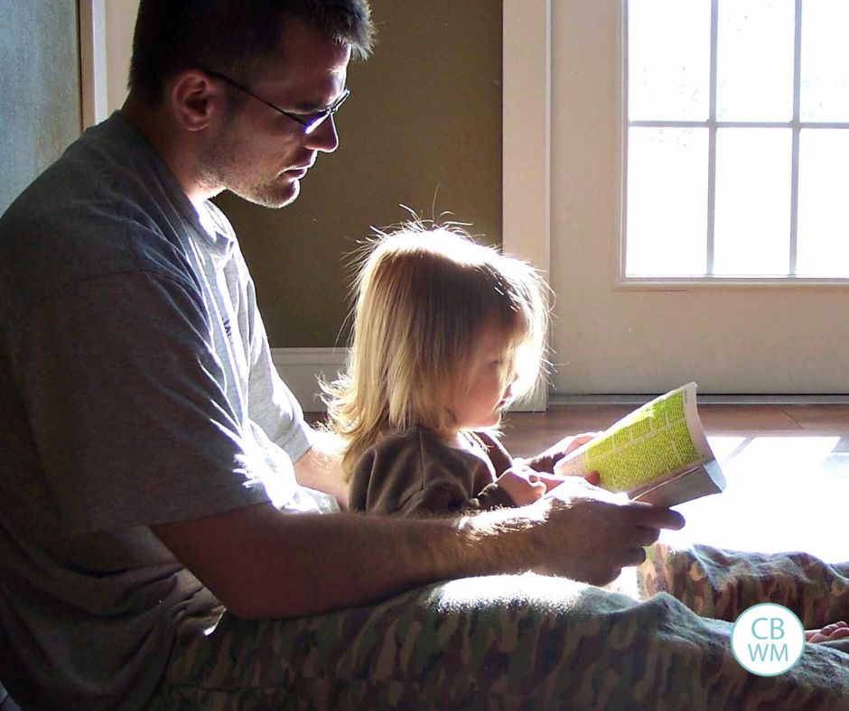 Nate reading to Kaitlyn