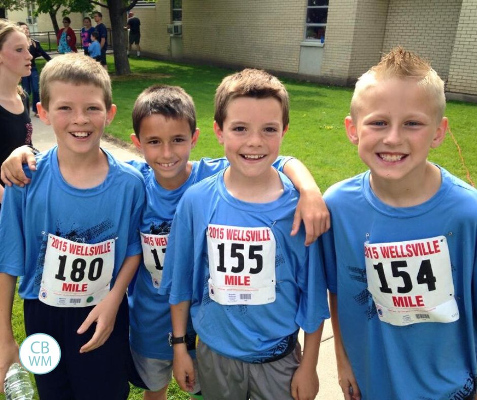 Brayden and his friends at the race