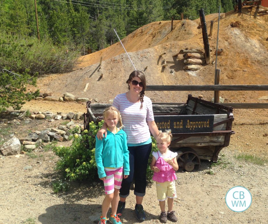 McKenna, Valerie, and Brinley in Colorado at a mine