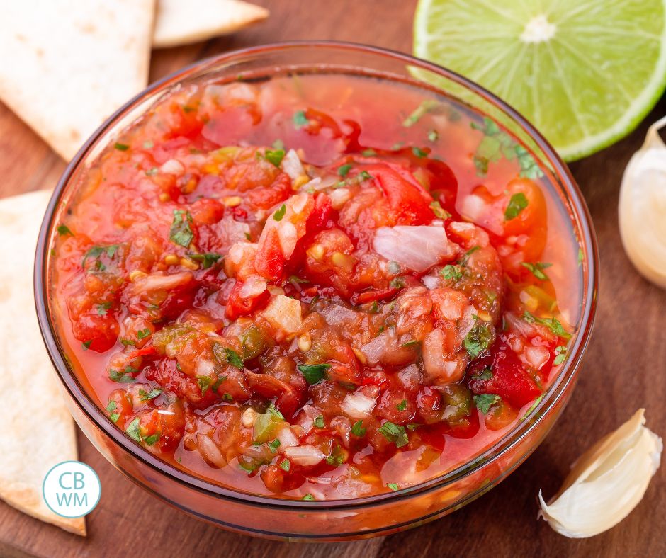 Fresh salsa in a bowl