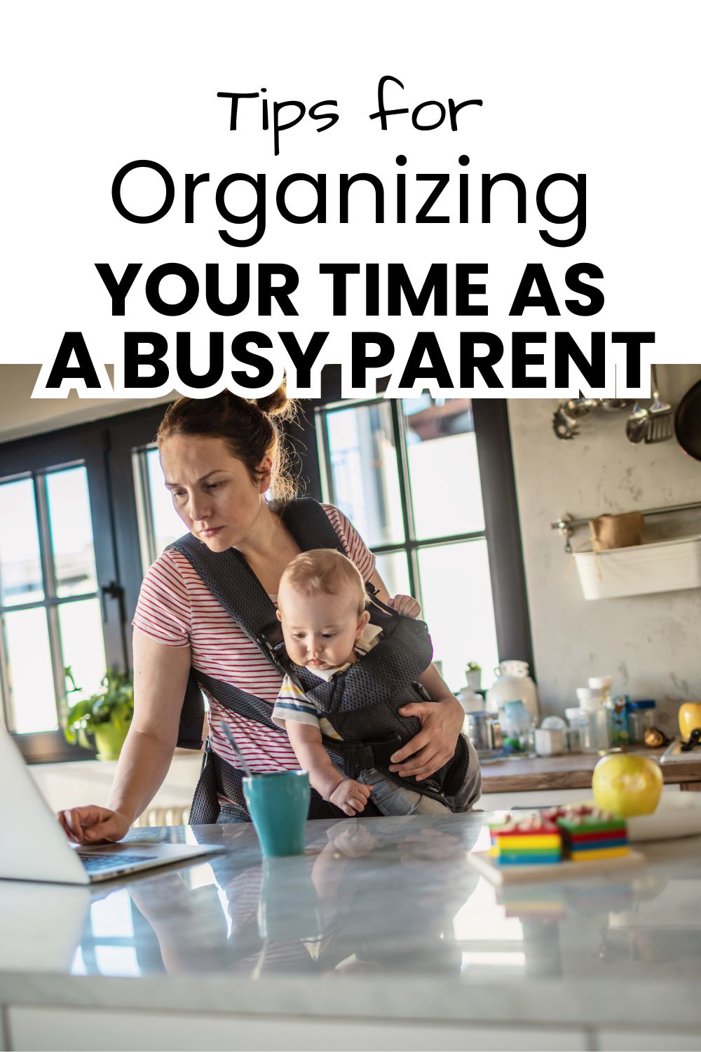 Organie time as a busy parent pinnable image