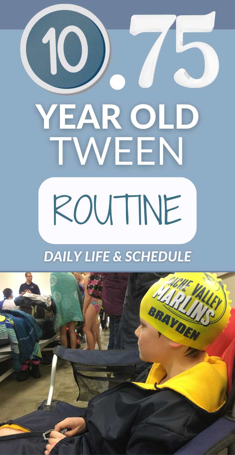 10.75 year old tween pinnable image with a picture of Brayden and text overlay