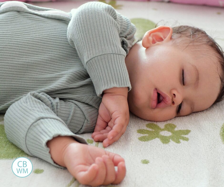 Baby napping on their side