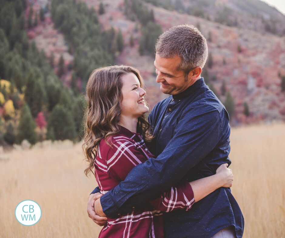 Valerie and Nate looking at each other and hugging