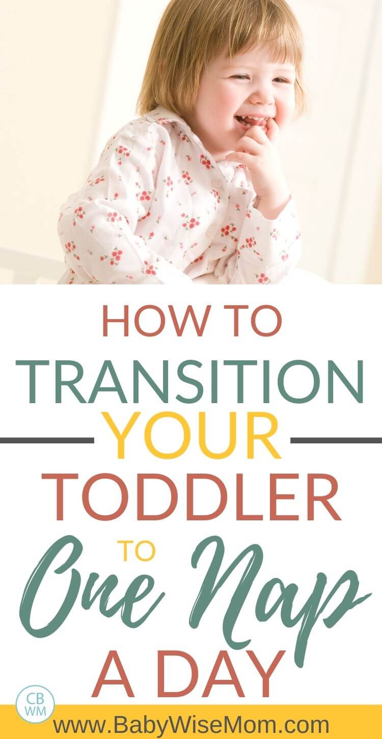 How to transition your toddle to one nap a day. When do babies drop to one nap? This post walks you through all of the signs your little one is ready to transition to one nap each day. Everything you need to know for dropping the morning nap. Find out when to drop it and how to transition to one nap. Know the signs your toddler is ready for one nap. #naptransition #toddlernaps #naptips #droppingnaps How to transition your toddler to one nap a day Pinnable image