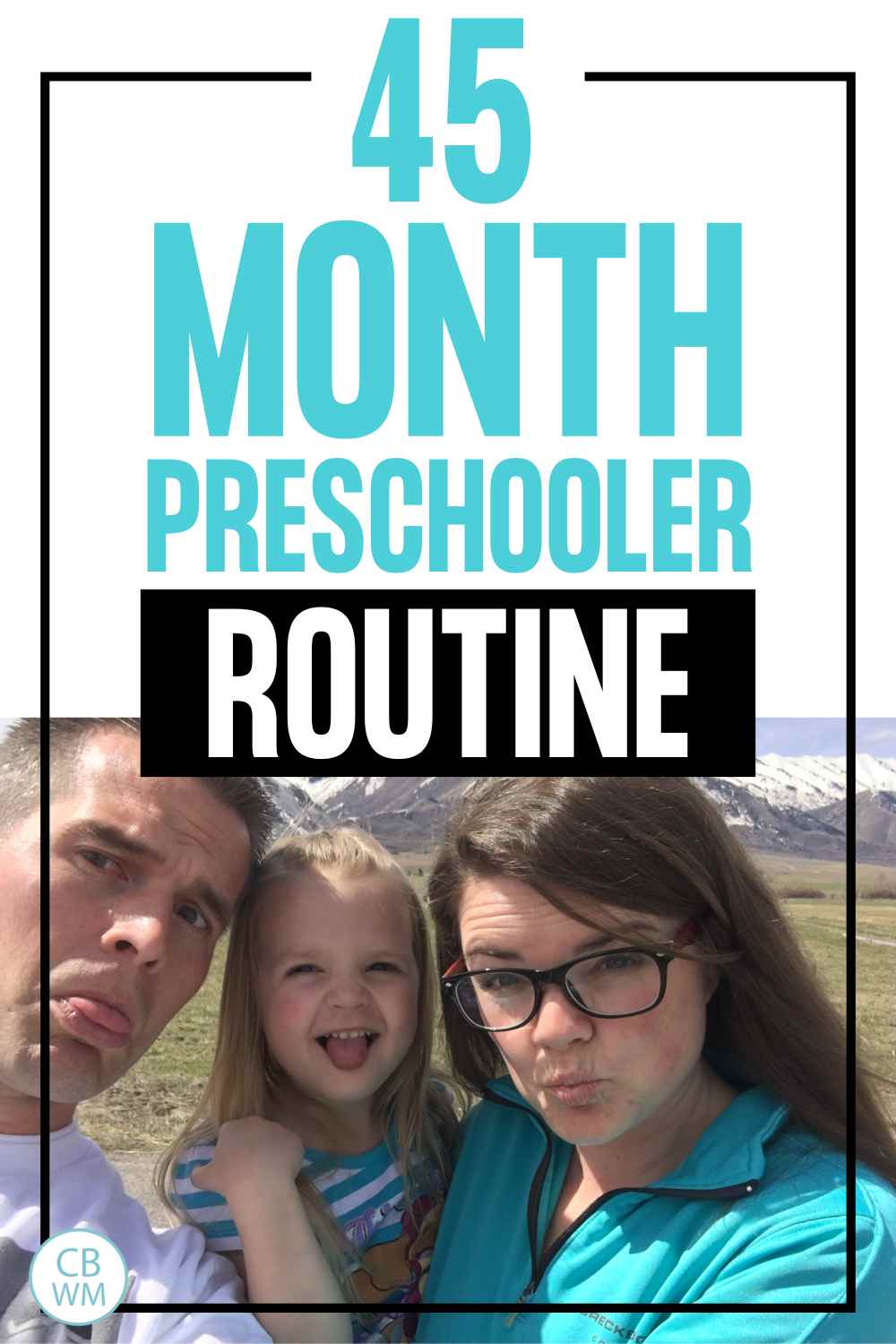 45 Month Preschooler Routine pinnable image