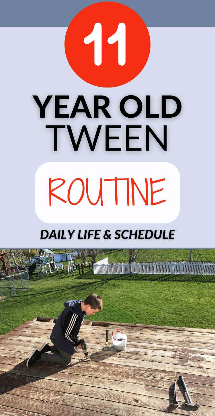11 Year Old Tween Schedule pinnable image
