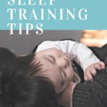 5 Sleep Training Tips with picture of a sleeping baby