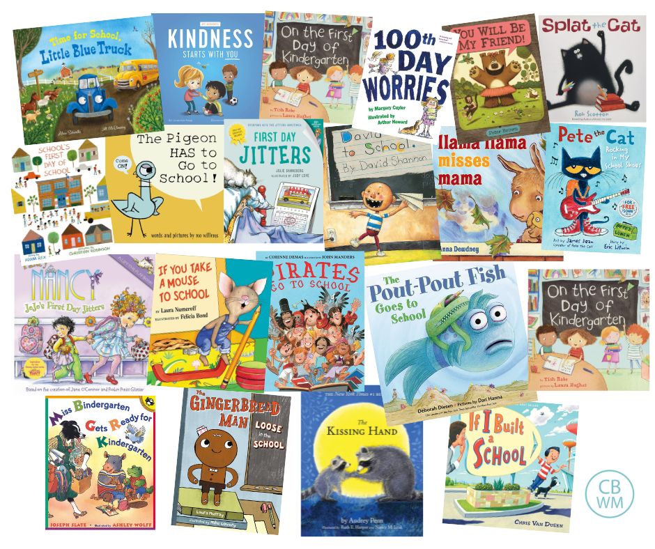 Back to school books in a collage