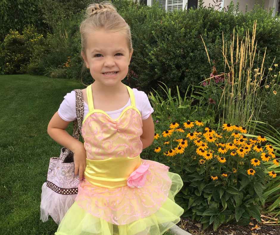 4 year old Brinley ready for dance class