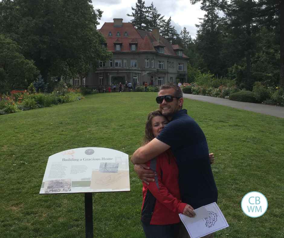 Nate and I standing in front of Pittock Mansion