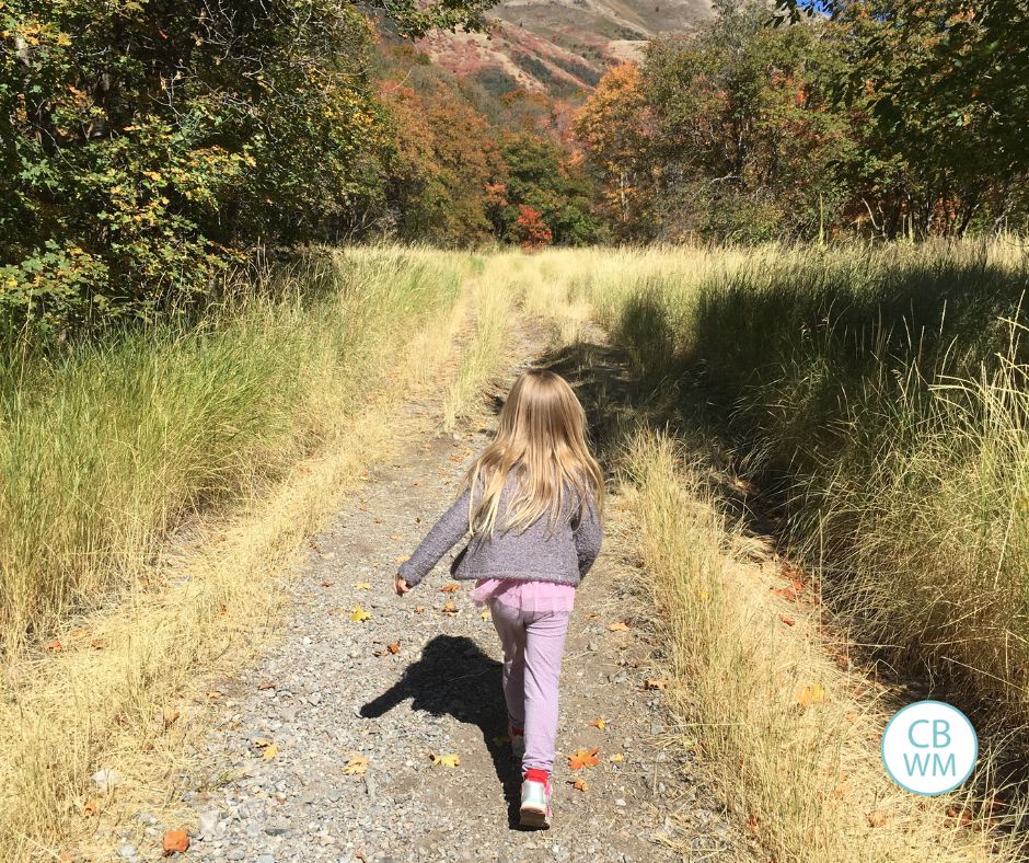 Brinley walking in the mountains in the fall