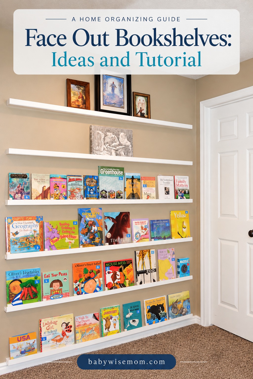 Face Out Bookshelves Tutorial pinnable image