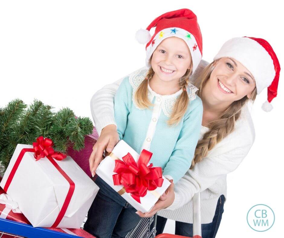 Mom and daughter at Christmas